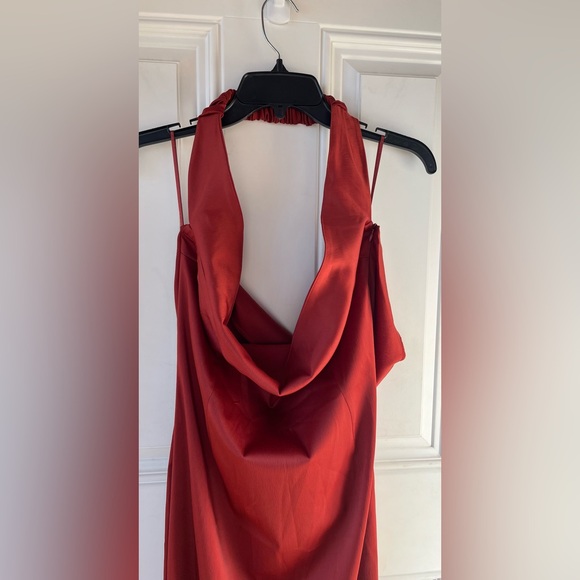 NEW Anthropologie cowl neck halter MIDI dress in red size large women’s NWT - Picture 7 of 7